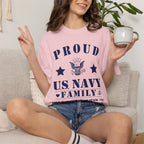 Custom Proud Navy Family Comfort Colors T-Shirt – Personalized U.S. Navy Family Shirt with Name, Ship & Rank
