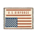 Custom U.S. Air Force American Flag Woven Blanket – Personalized USAF Military Gift with Name, Rank & Message