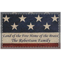 Personalized Land of the Free Doormat – American Flag Custom Military Family Welcome Mat
