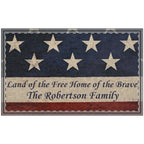 Personalized Land of the Free Doormat – American Flag Custom Military Family Welcome Mat