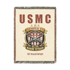 Custom U.S. Marine Corps Woven Blanket – Personalized USMC Gift – Upload Your Own Design