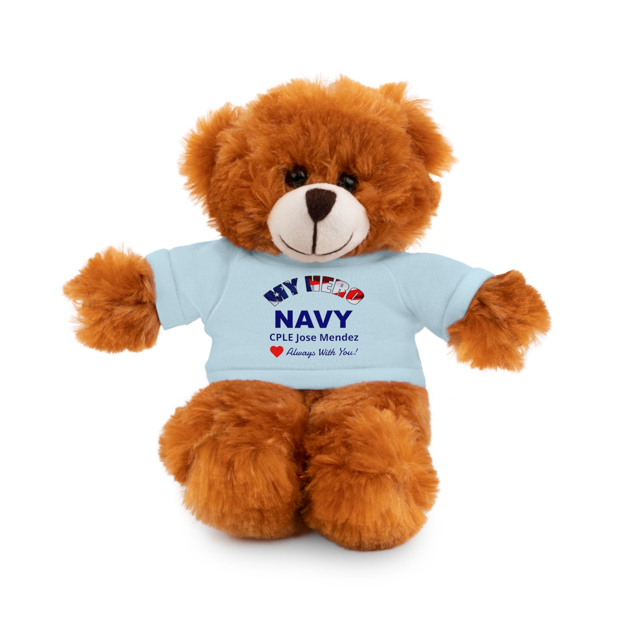 Custom U.S. Navy Stuffed Animal with Personalized T-Shirt – 6 Plush Options, 5 Shirt Colors