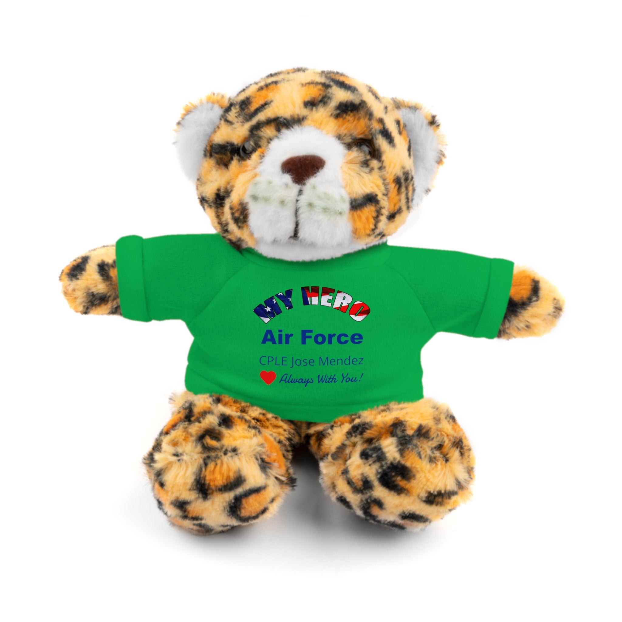 Custom U.S. Air Force Stuffed Animal with Personalized T-Shirt – 6 Plush Options, 5 Shirt Colors