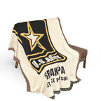 Personalized U.S. Army Retired Woven Blanket – Custom Veteran Gift – Army Grandpa, Dad, Mom Military Retirement Blanket