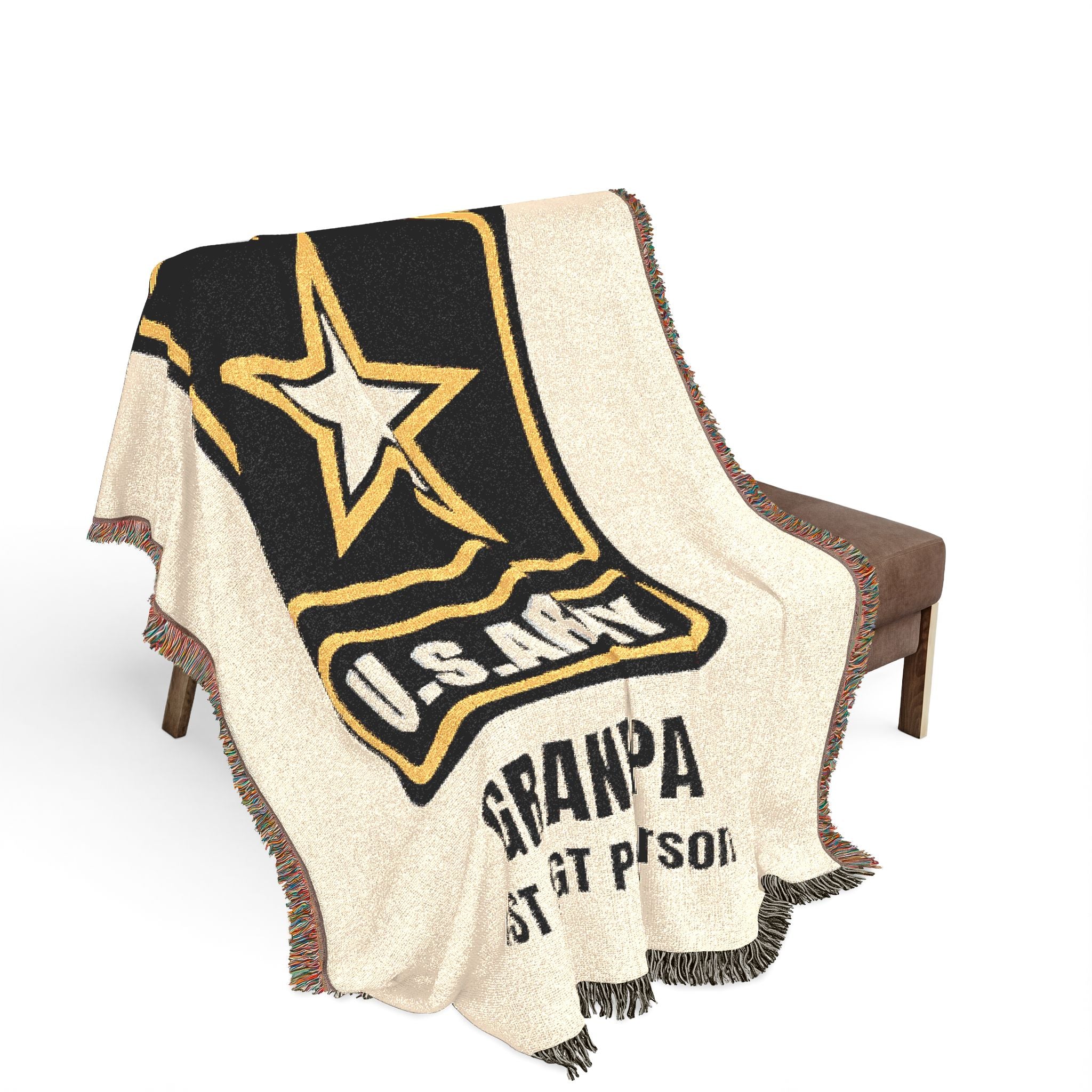 Personalized U.S. Army Retired Woven Blanket – Custom Veteran Gift – Army Grandpa, Dad, Mom Military Retirement Blanket
