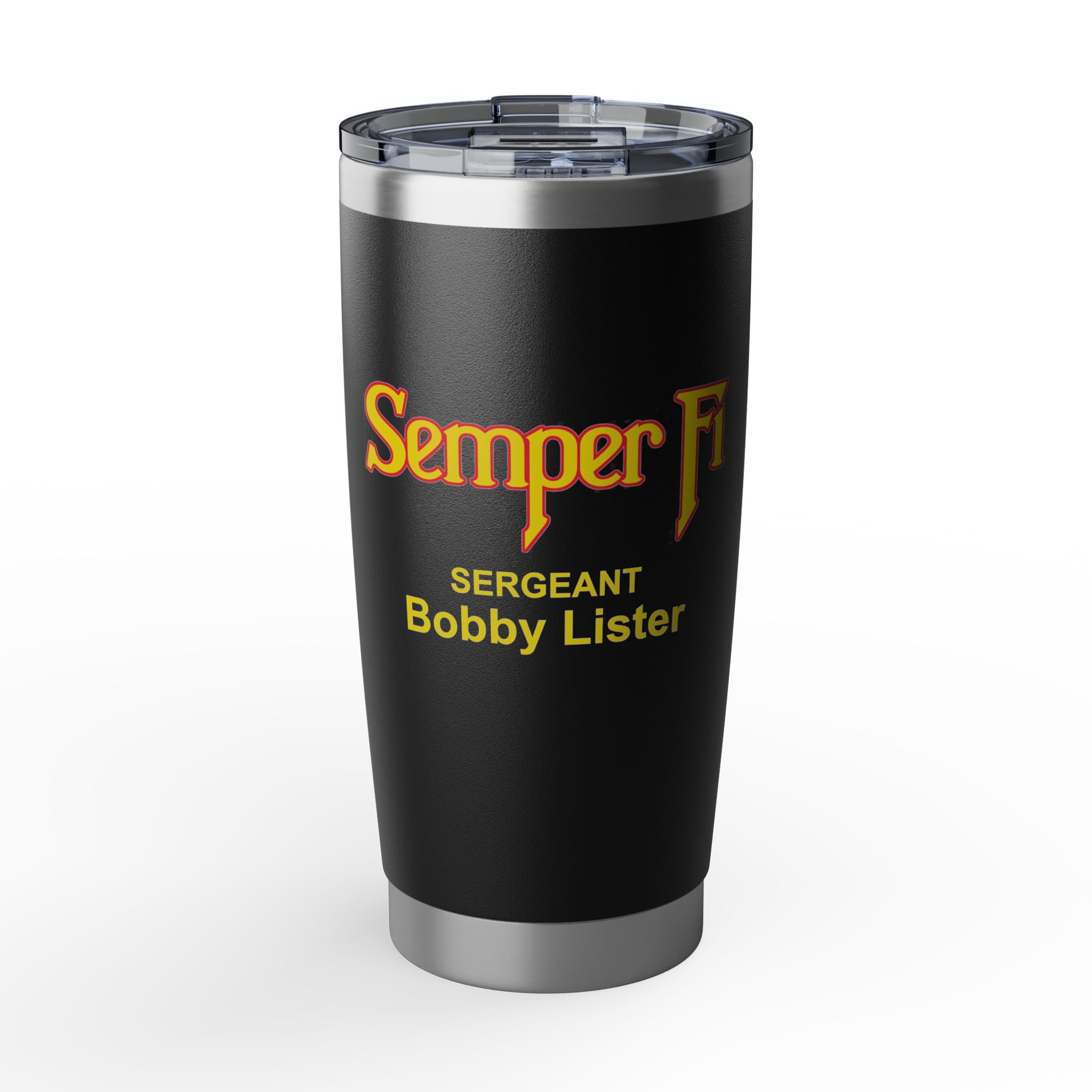 Custom Semper Fi USMC 20oz Tumbler – Personalized Marine Corps Cup with Rank, Name or Message