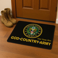 United States Army 'God • Country • Army' Polyester Doormat — Personalized Military Welcome Mat