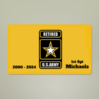 Personalized U.S. Army Retired Doormat – Custom Veteran Welcome Mat with Rank, Name & Service Dates – 14 Colors