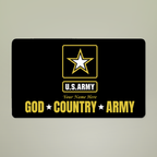 Custom U.S. Army Doormat – Personalized Military Welcome Mat with Rank, Name, Unit or Message – 14 Colors Available