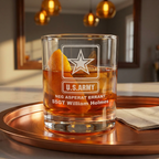 U.S. Army Personalized Whiskey Glass, 10.5oz (Engraving)