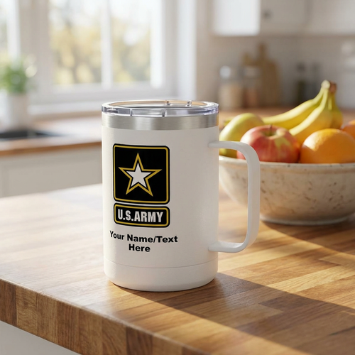 Army Logo Personalized  Insulated 15oz Travel Mug Tumbler
