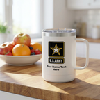 Army Logo Personalized  Insulated 15oz Travel Mug Tumbler