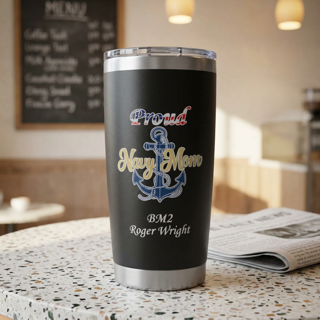 Proud Navy Mom 20oz Tumbler — US Navy Seal Travel Mug