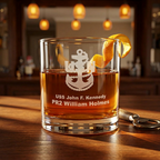 Custom Engraved U.S. Navy Rocks Glass – Personalized 10.5oz Whiskey Glass Gift for Sailors & Veterans