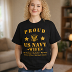 Custom Proud Navy Wife Comfort Colors T-Shirt – Personalized U.S. Navy Spouse Shirt with Name, Rank & Ship