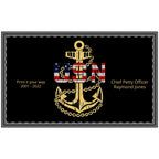 Personalized U.S. Navy Anchor Doormat | Custom USN Chief, Veteran & Navy Family Welcome Mat