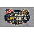 Personalized U.S. Navy Veteran Doormat | Custom Navy Veteran & Navy Family Welcome Mat