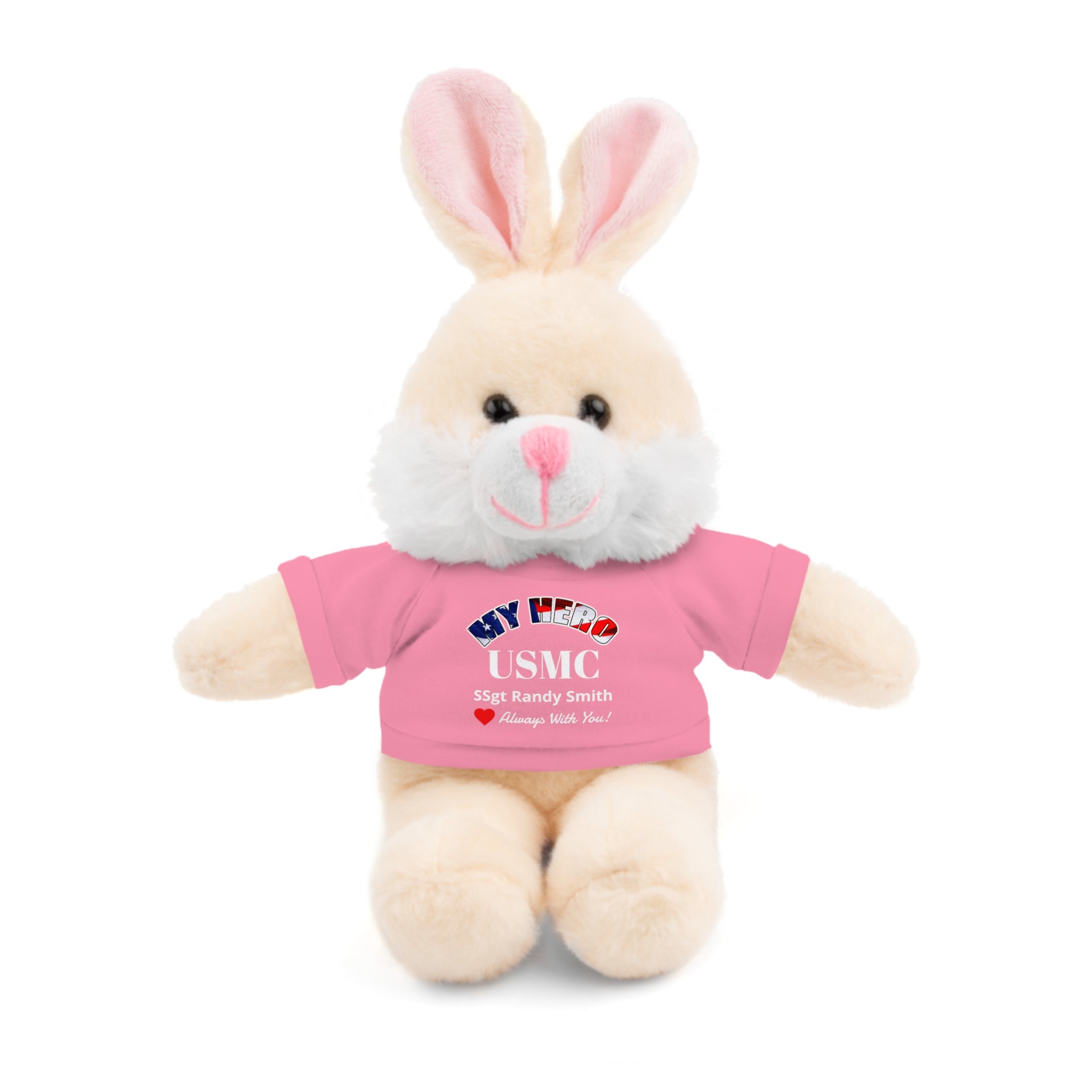 Custom USMC Stuffed Animal with Personalized T-Shirt – 6 Plush Animals, 5 Shirt Colors