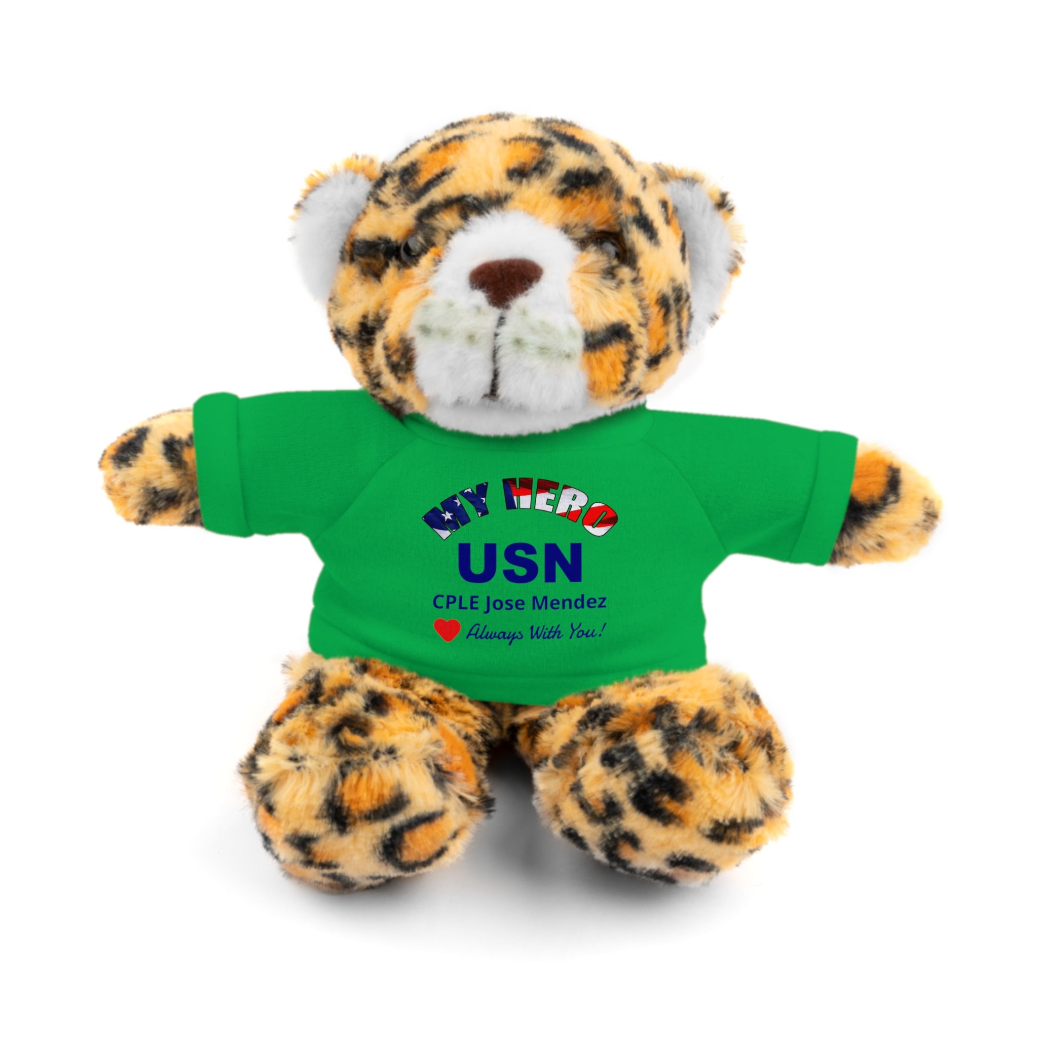 Custom U.S. Navy Stuffed Animal with Personalized T-Shirt – 6 Plush Options, 5 Shirt Colors