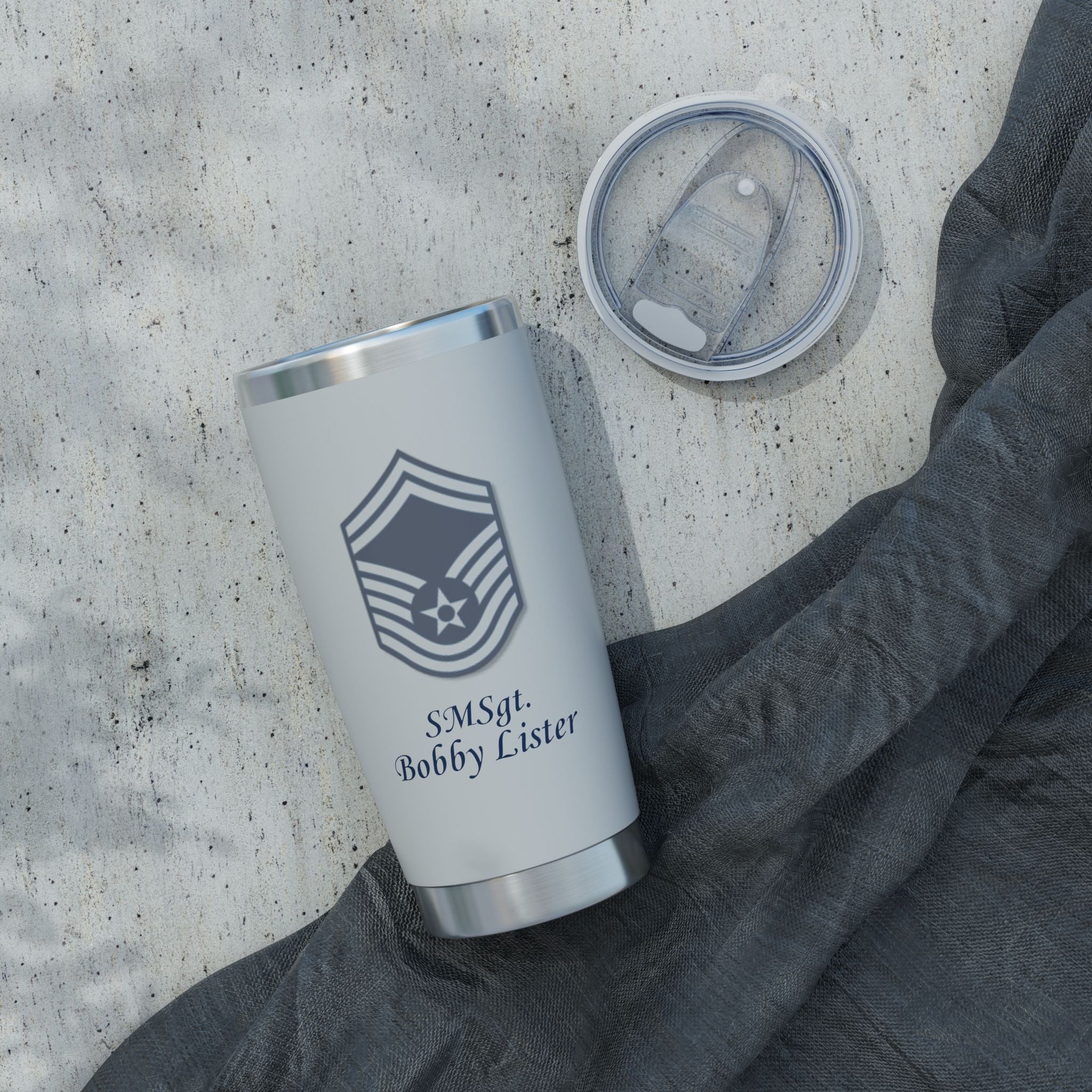 Custom Air Force Rank 20oz Tumbler – Personalized Military Cup with Rank, Name & Unit