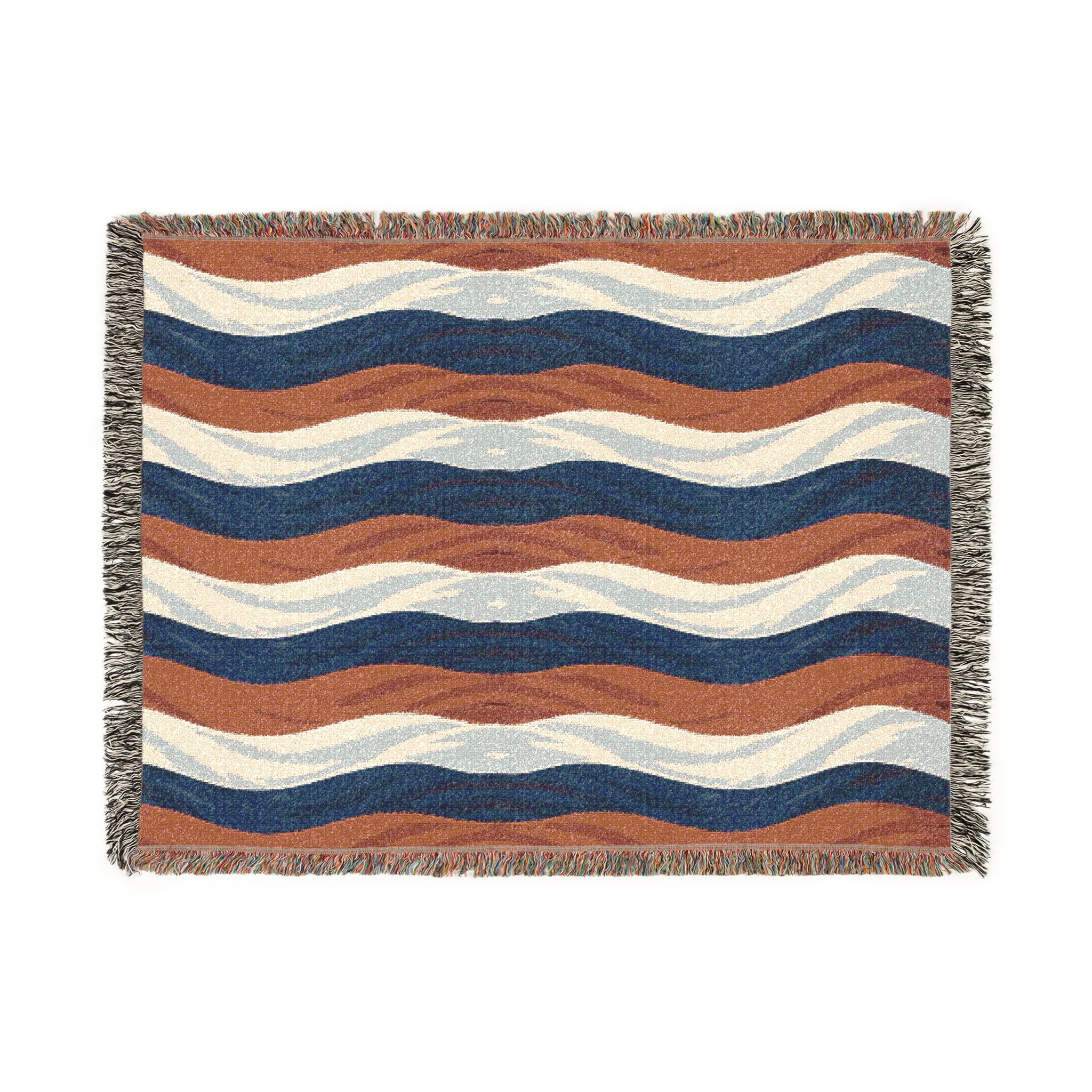 Patriotic Red White Blue Woven Blanket – American Flag Colors Cotton Throw (3 Sizes)