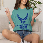 Custom Air Force Mom T-Shirt – Personalized Military Shirt with Rank, Name, Aircraft | Comfort Colors 1717