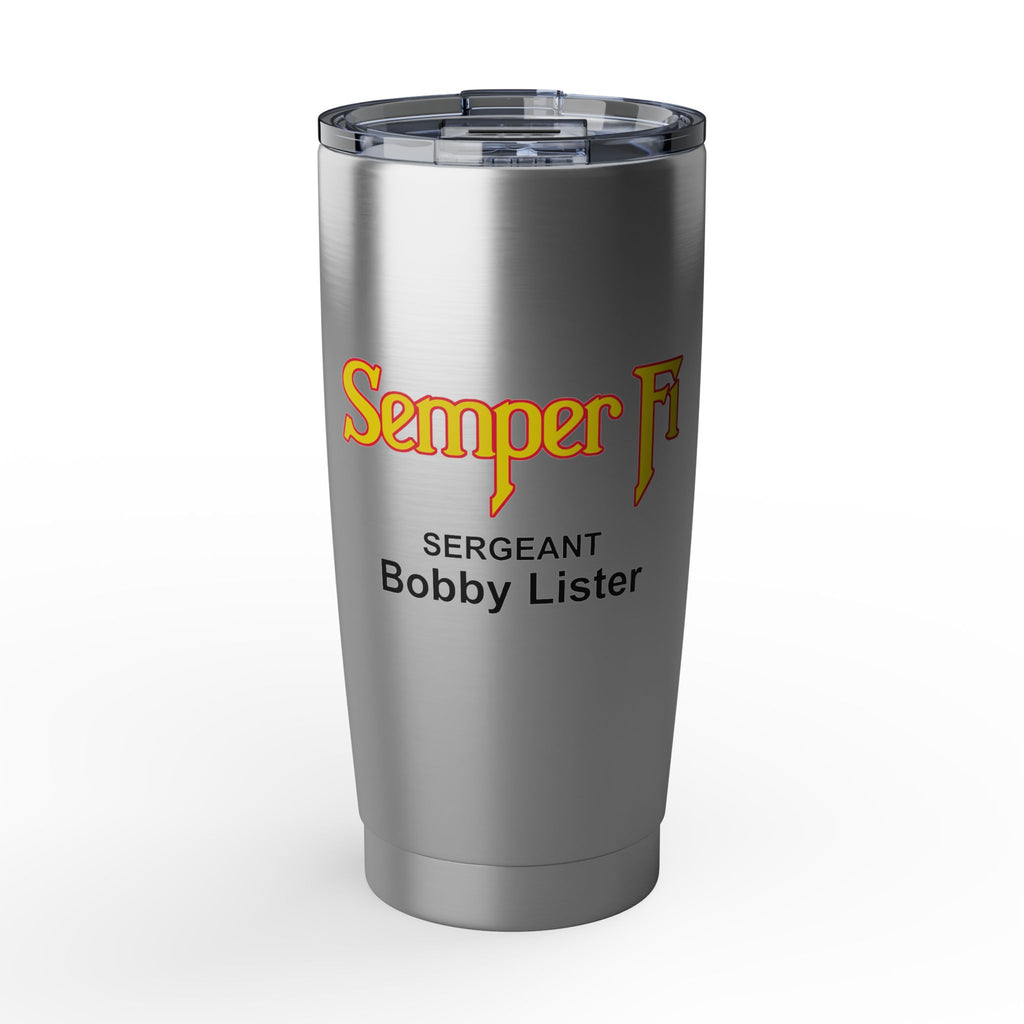 Custom Semper Fi USMC 20oz Tumbler – Personalized Marine Corps Cup with Rank, Name or Message
