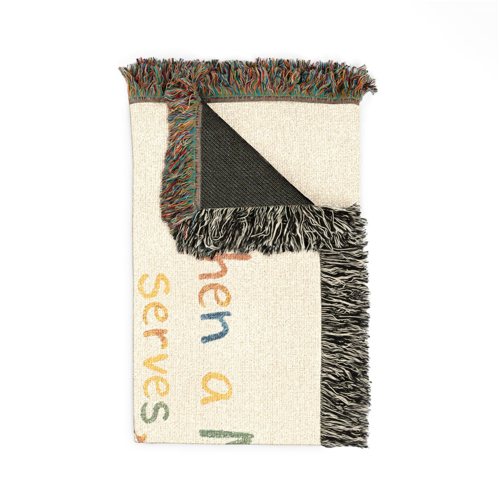 Marine Family Woven Blanket — “When a Marine Serves, the Whole Family Serves” Personalized Throw