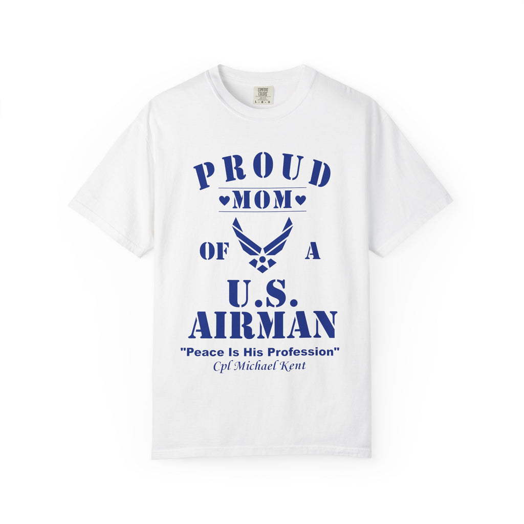 Proud Airman Mom Shirt – Personalized U.S. Air Force Mom Tee with Rank, Name & Message | Comfort Colors