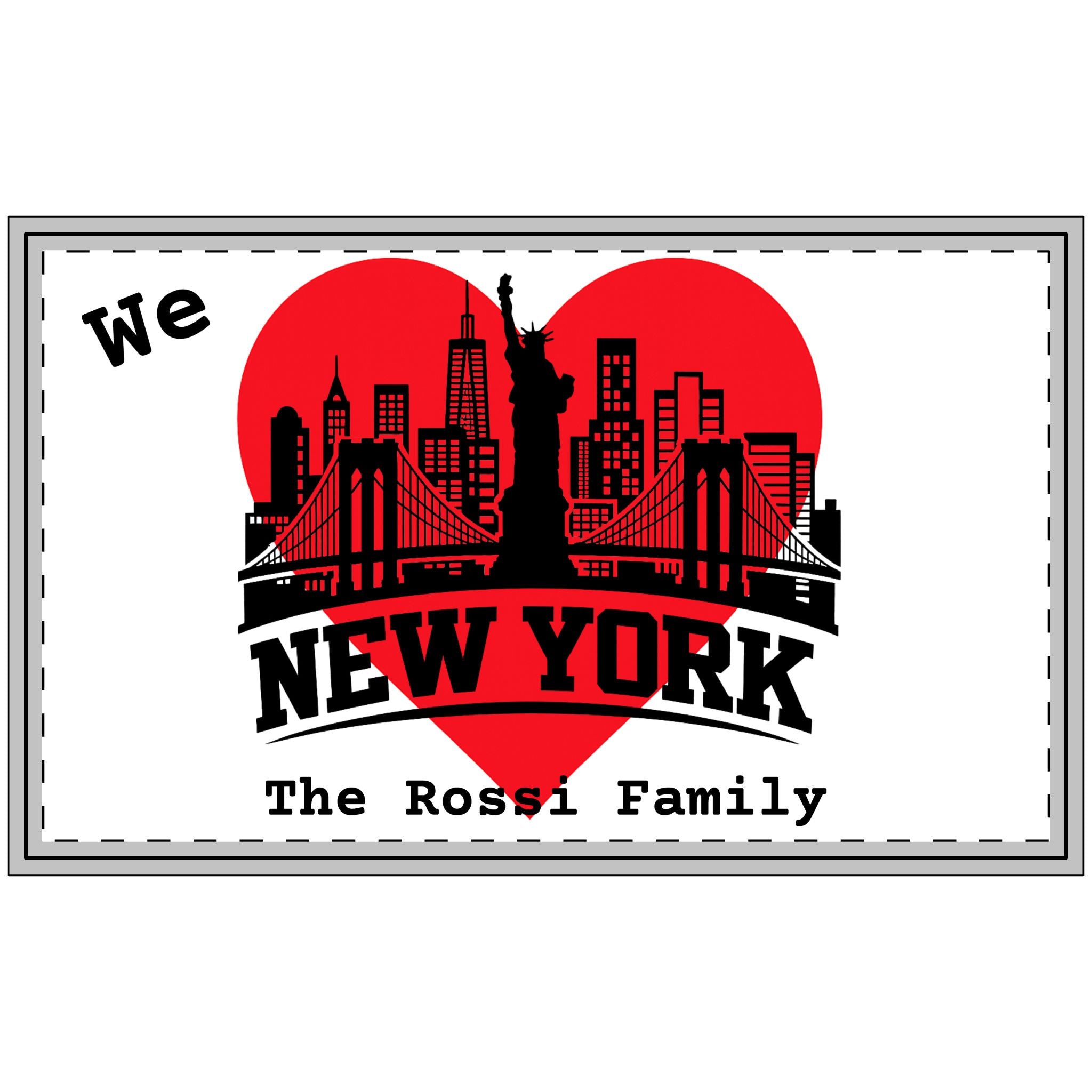 Personalized New York Skyline Doormat – We Love New York Custom Family Welcome Mat