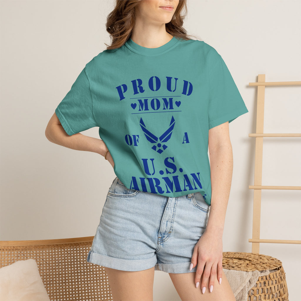 Proud Airman Mom Shirt – Personalized U.S. Air Force Mom Tee with Rank, Name & Message | Comfort Colors