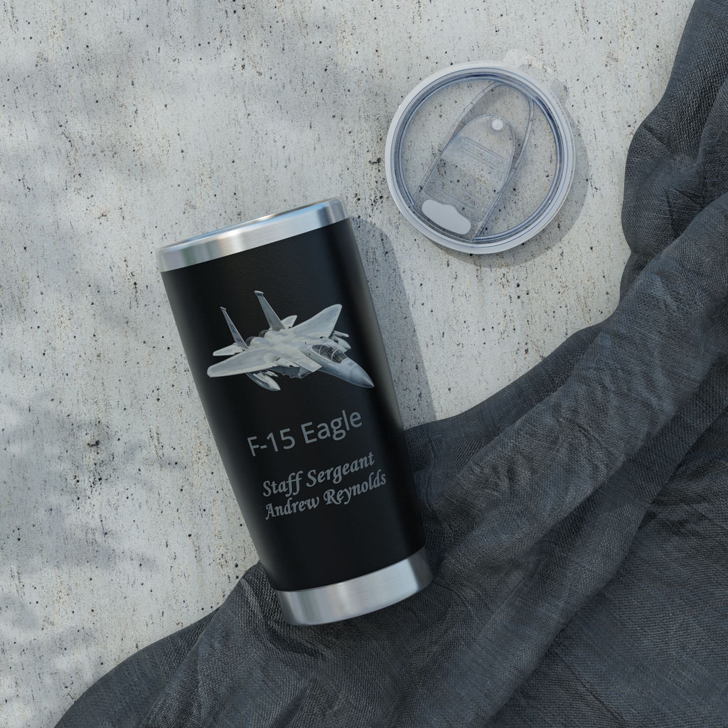 Custom Air Force Aircraft 20oz Tumbler – Personalized Military Cup with Plane, Name & Rank