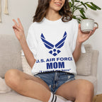 Custom Air Force Mom T-Shirt – Personalized Military Shirt with Rank, Name, Aircraft | Comfort Colors 1717