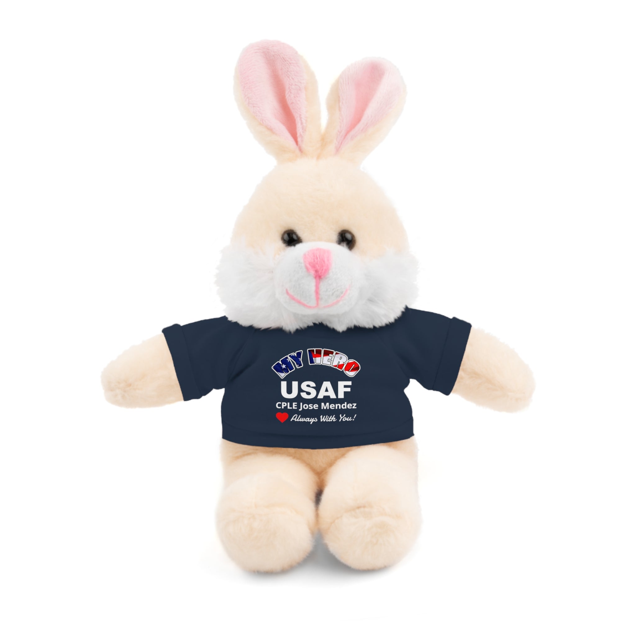 Custom U.S. Air Force Stuffed Animal with Personalized T-Shirt – 6 Plush Options, 5 Shirt Colors