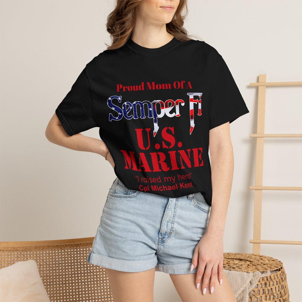 Custom Marine Mom Shirt – Personalized Semper Fi T-Shirt | Proud U.S. Marine Family Gift | Comfort Colors 1717