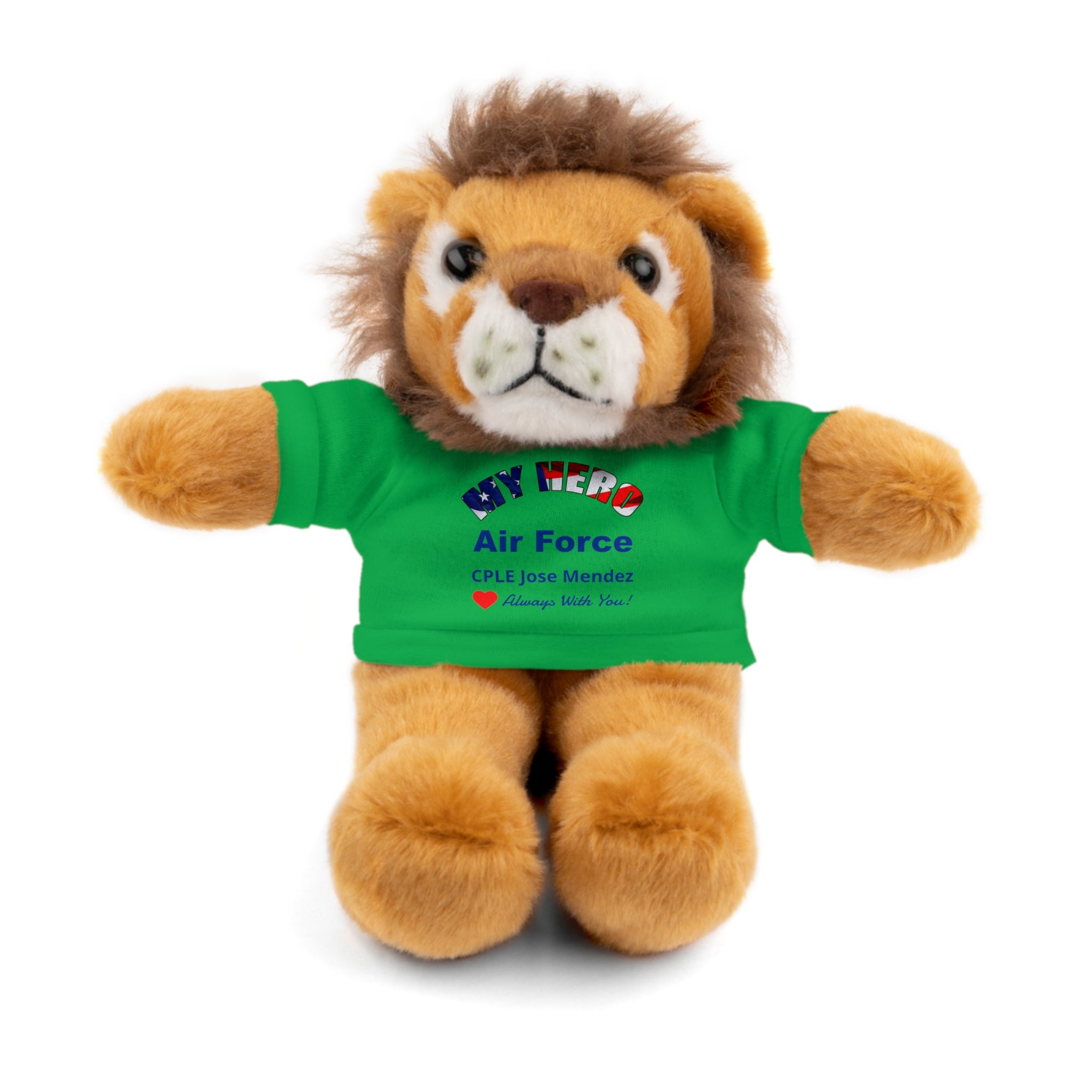 Custom U.S. Air Force Stuffed Animal with Personalized T-Shirt – 6 Plush Options, 5 Shirt Colors