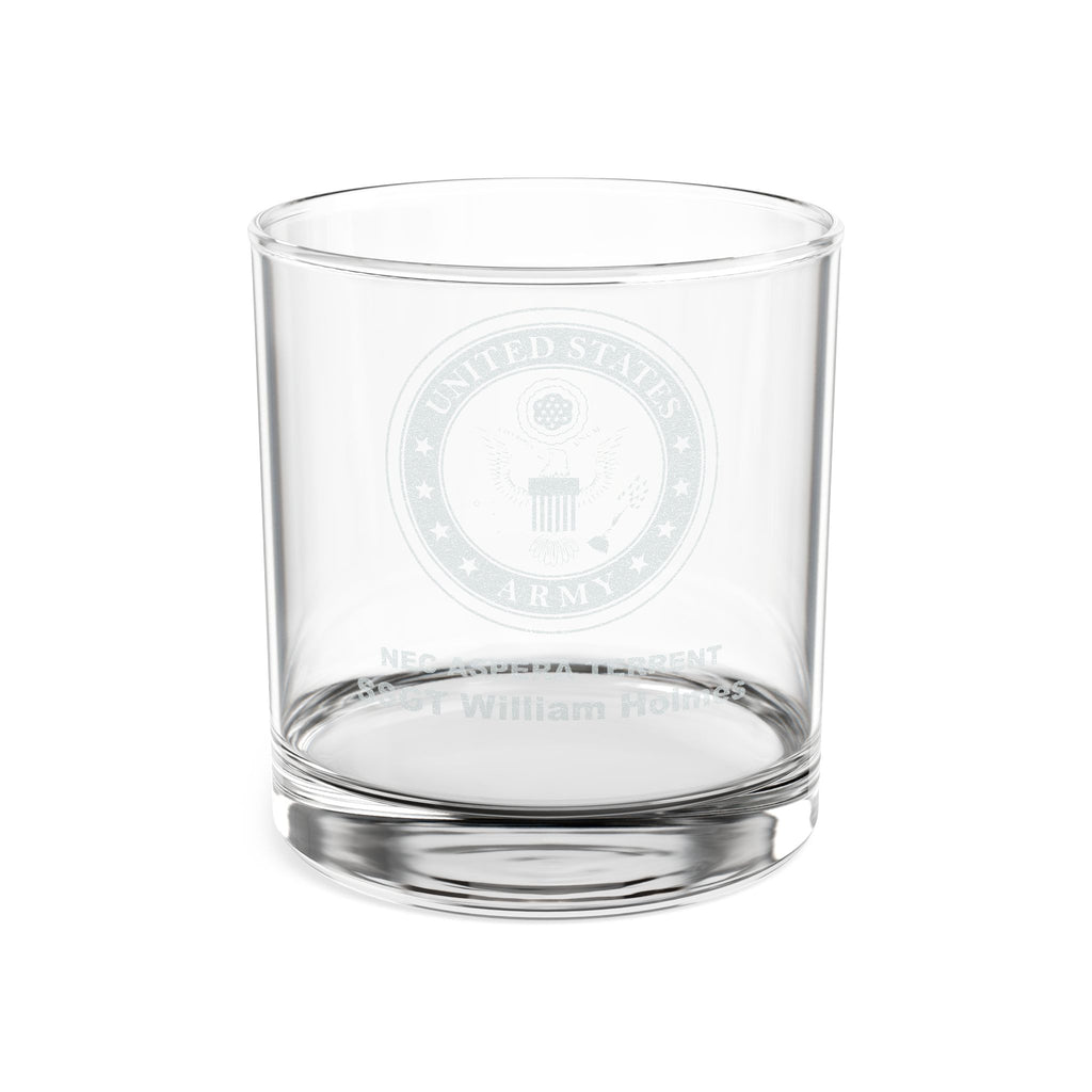 Custom Engraved U.S. Army 10.5oz Whiskey Glass – Personalized Rocks Glass with Rank & Name