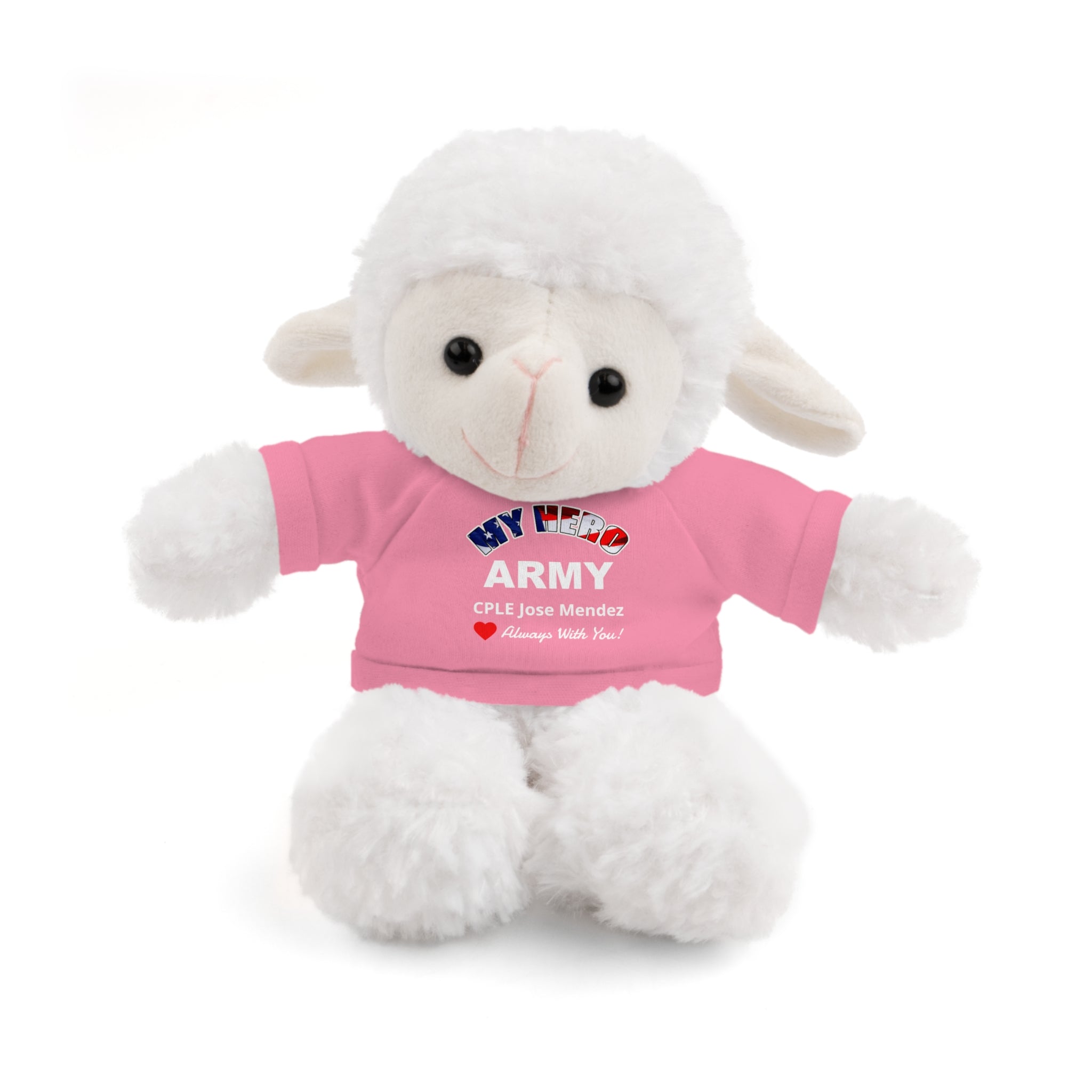 Custom U.S. Army Stuffed Animal with Personalized T-Shirt – 6 Plush Options, 5 Shirt Colors