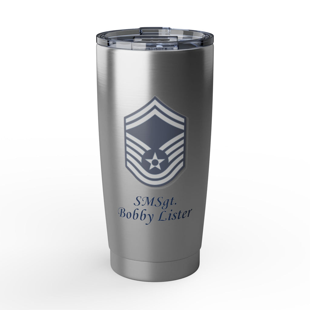 Custom Air Force Rank 20oz Tumbler – Personalized Military Cup with Rank, Name & Unit