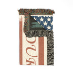 Personalized American Flag Woven Blanket – Custom Name Patriotic Throw