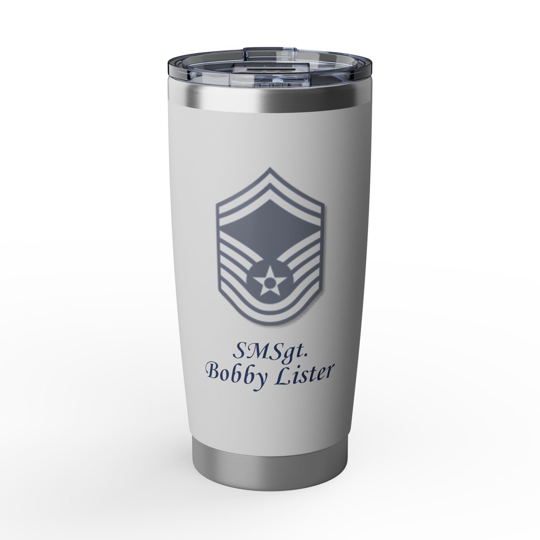 Custom Air Force Rank 20oz Tumbler – Personalized Military Cup with Rank, Name & Unit