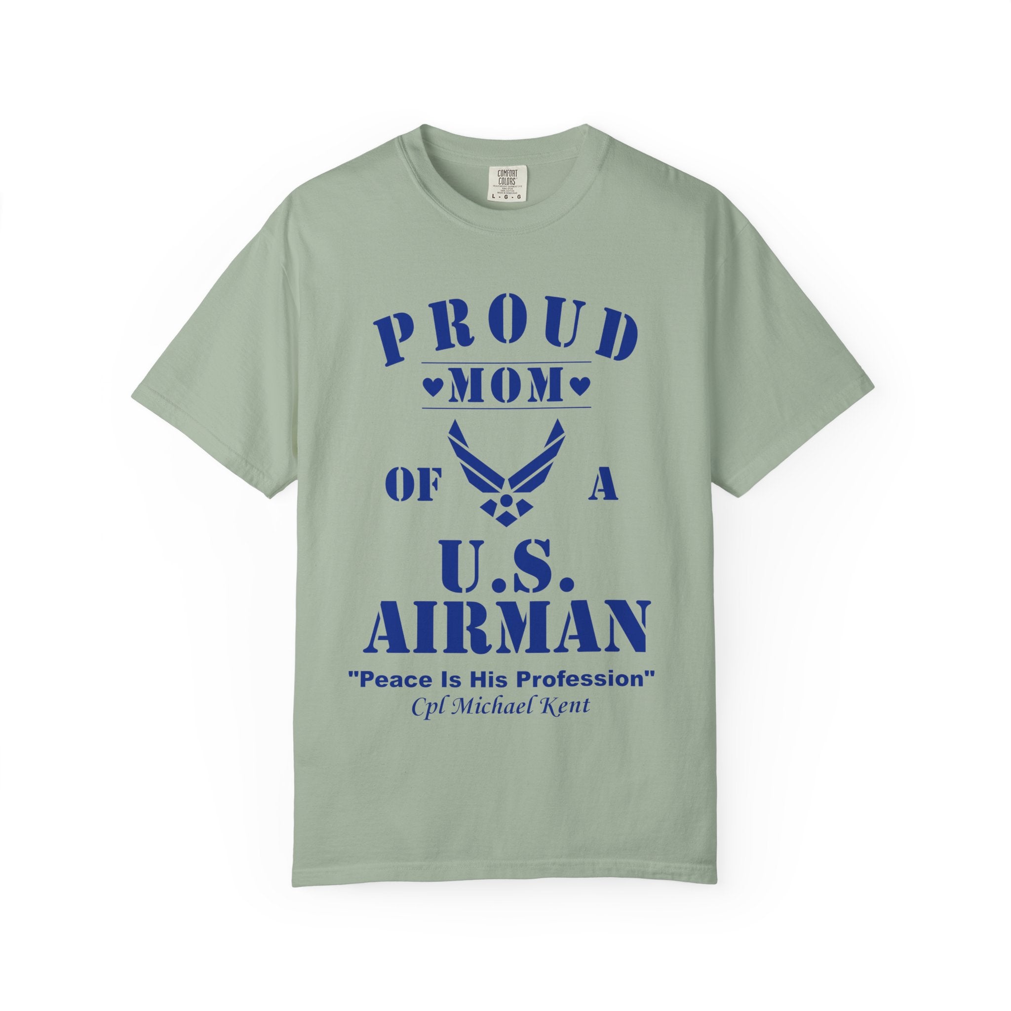 Proud Airman Mom Shirt – Personalized U.S. Air Force Mom Tee with Rank, Name & Message | Comfort Colors