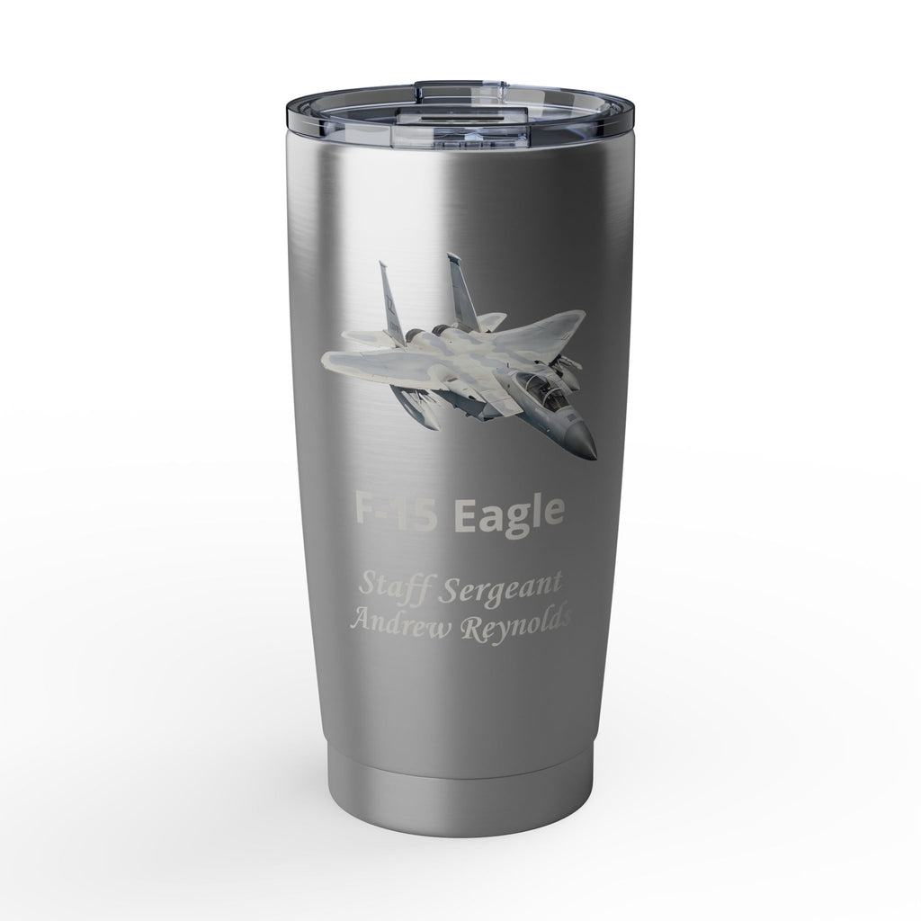 Custom Air Force Aircraft 20oz Tumbler – Personalized Military Cup with Plane, Name & Rank