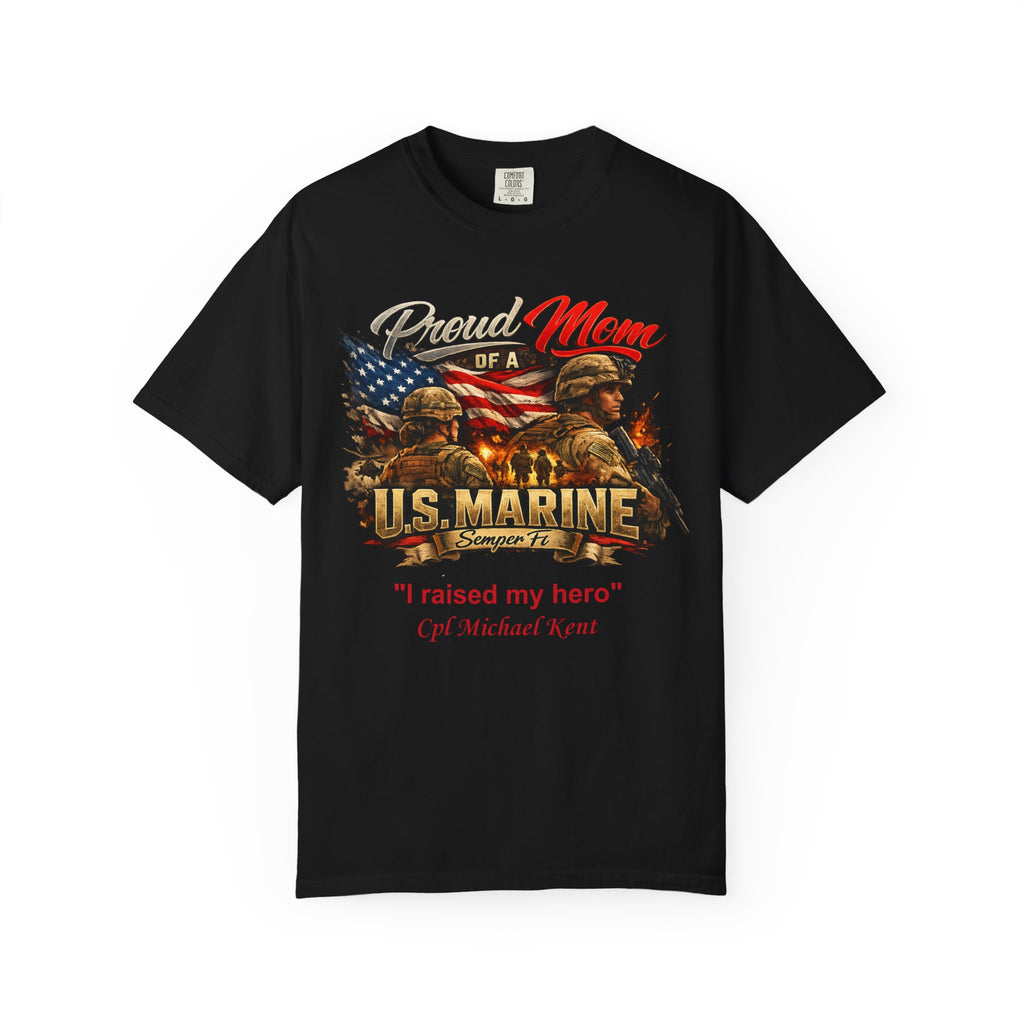 Custom Marine Mom Graphic Shirt – Personalized U.S. Marine Corps Tee | Proud Military Mom Gift | Comfort Colors 1717