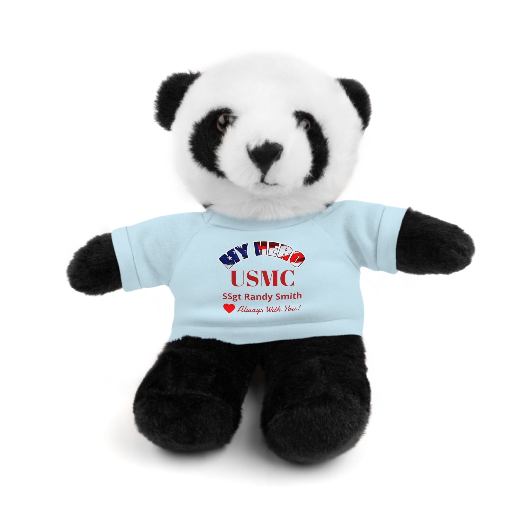Custom USMC Stuffed Animal with Personalized T-Shirt – 6 Plush Animals, 5 Shirt Colors