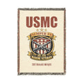Custom U.S. Marine Corps Woven Blanket – Personalized USMC Gift – Upload Your Own Design