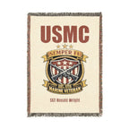 Custom U.S. Marine Corps Woven Blanket – Personalized USMC Gift – Upload Your Own Design