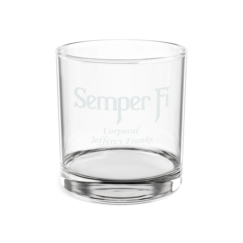Custom Engraved USMC Semper Fi Whiskey Glass – Personalized Marine Corps 10.5oz Rocks Glass Gift
