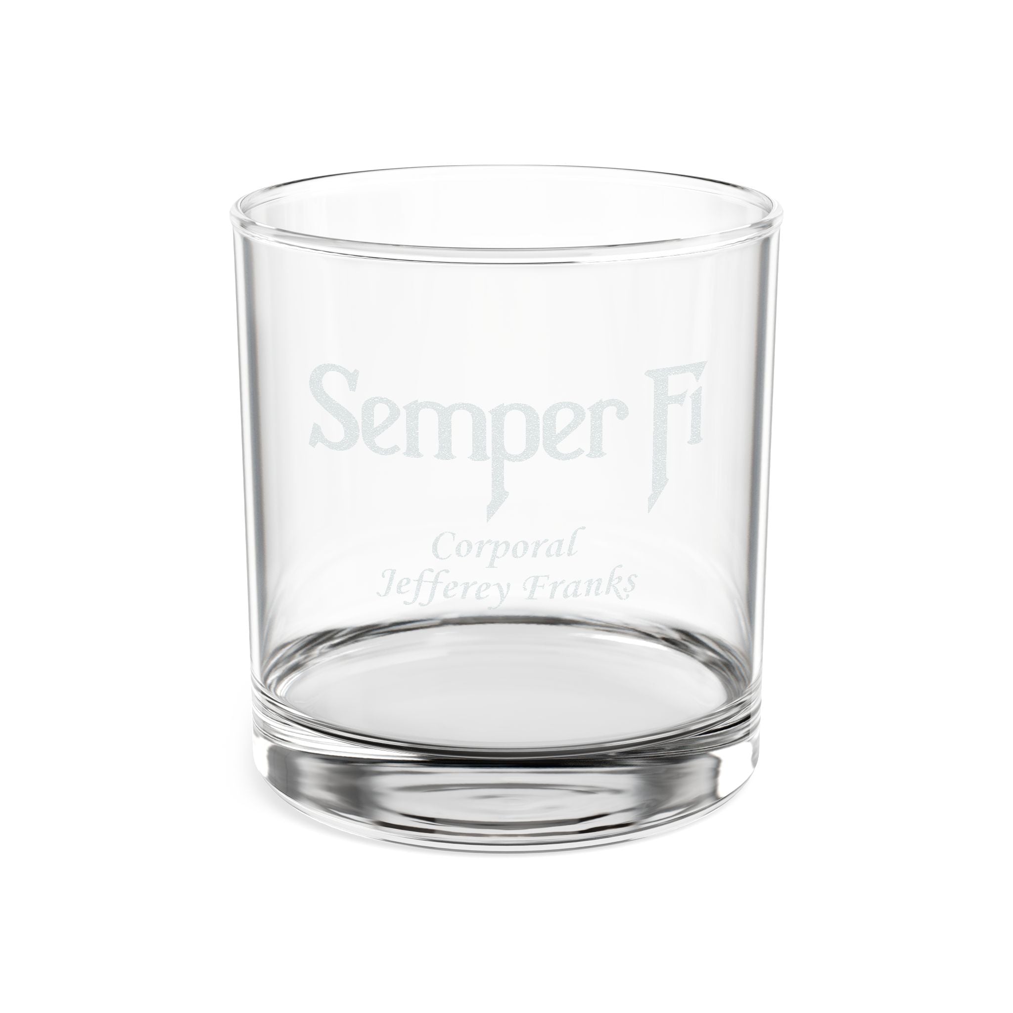 Custom Engraved USMC Semper Fi Whiskey Glass – Personalized Marine Corps 10.5oz Rocks Glass Gift