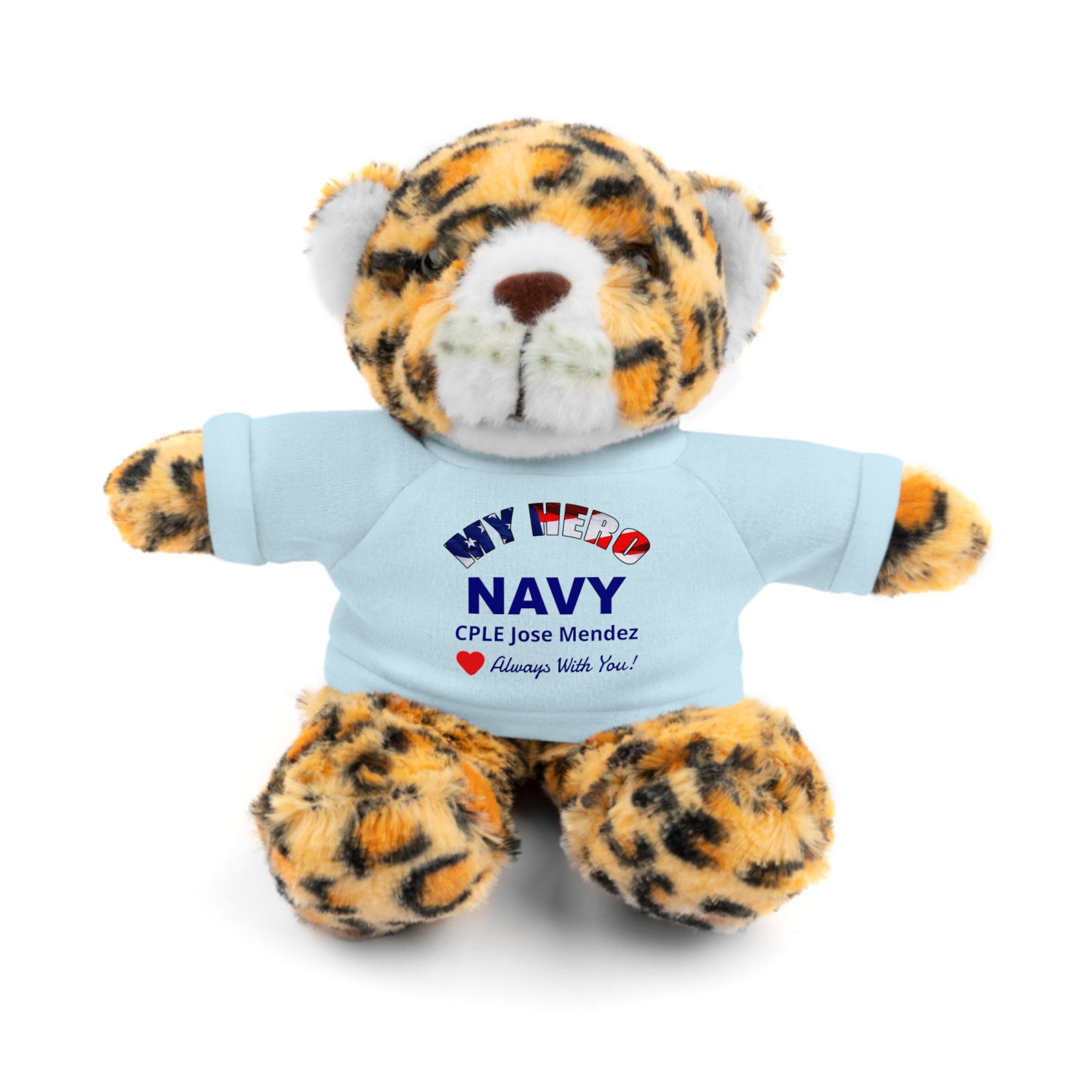 Custom U.S. Navy Stuffed Animal with Personalized T-Shirt – 6 Plush Options, 5 Shirt Colors